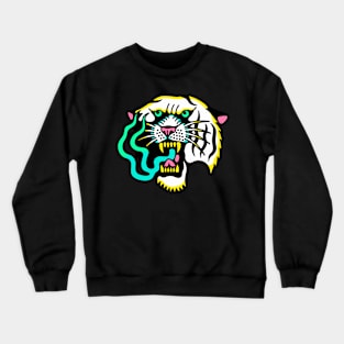 Neon tiger flame Crewneck Sweatshirt